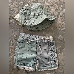 Kith baby shorts and bucket hat 3-6 mo gently used